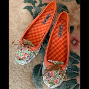 Sperry Top Siders jungle print sequins wms Sz 8